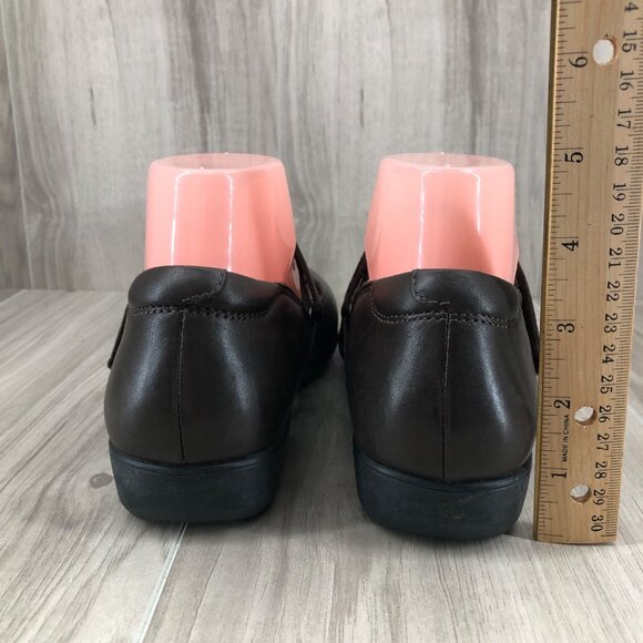 Aravon Mary Jane Shoes Womens 7.5 Abbey Z Strap Brown Leather Hook and Loop - Picture 8 of 11